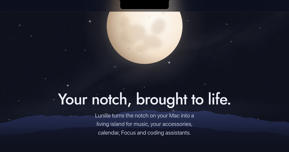 I made a tiny moon that lives in my macbook's notch logo
